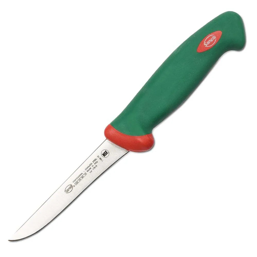 Sanelli 5 Inch Narrow Boning Knife - Professional Flexible Blade for Precise Meat Trimming, Deboning & Poultry - Ideal for Butchers, Chefs & Home Cooking