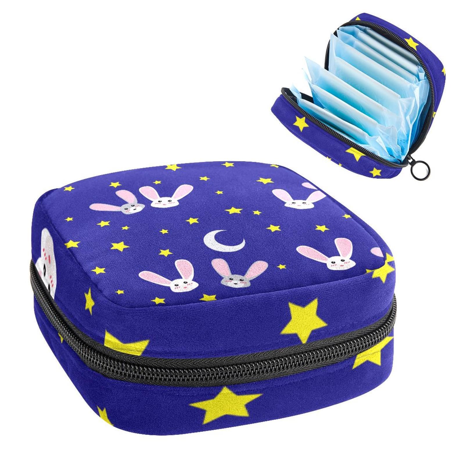 Organic Cotton Menstrual Pouch for Pads & Cups - Cute Animal Print Travel Organizer for Women & Girls - Perfect for School, Gym, and On-the-Go Period Care