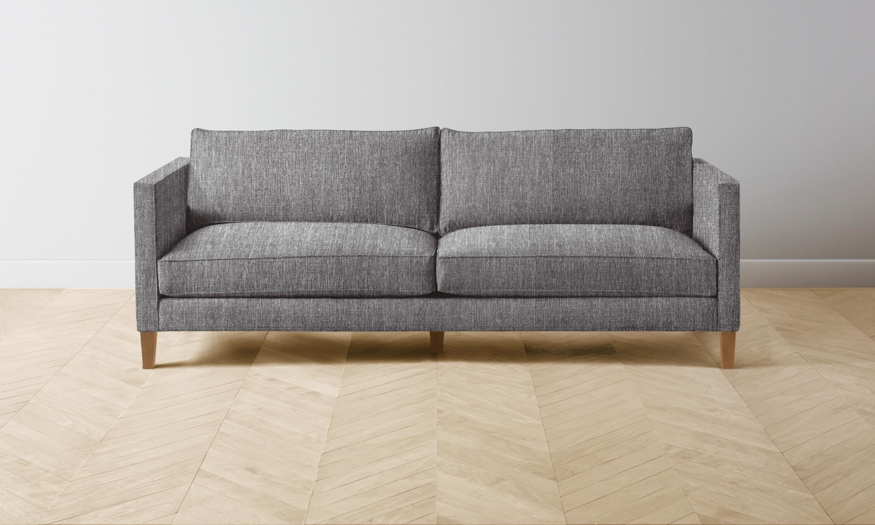 Crosby Sectional Sofa - Performance Tweed Fabric in Smoke Gray - Perfect for Living Room, Family Room & Home Theater Seating