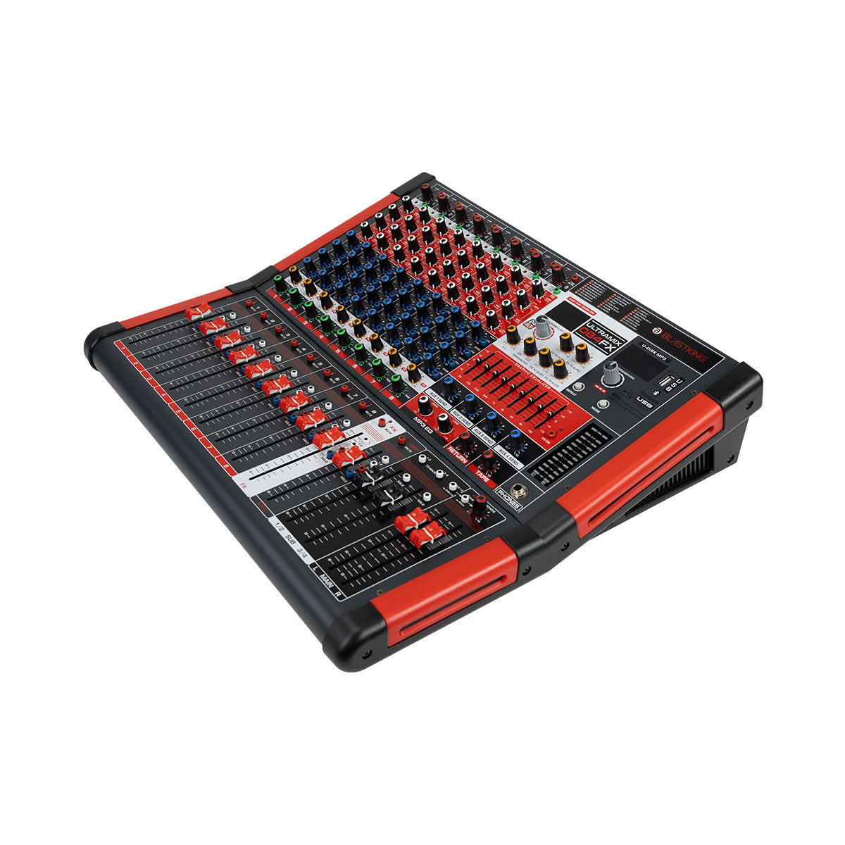 Blastking ULTRAMIX 084FX 8-Channel Professional Audio Mixer with 4 Aux Sends & DSP Effects - Perfect for Live Sound, Studio Recording, DJ Performances and Podcasting