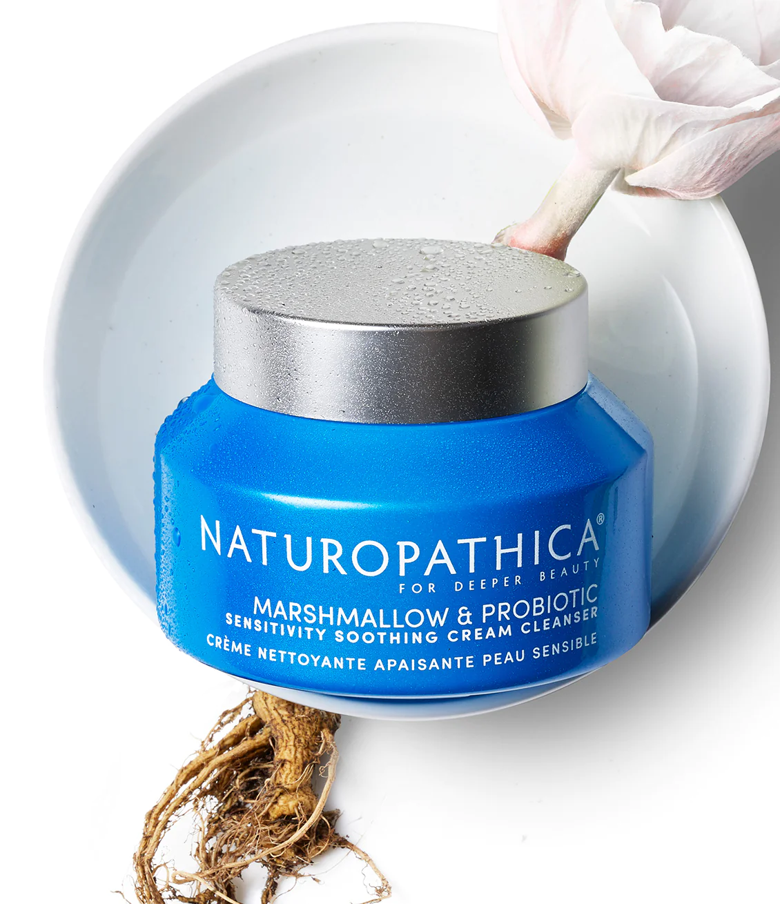 Naturopathica Marshmallow & Probiotic Sensitive Skin Soothing Face Cleanser - Gentle Daily Facial Wash for Dry, Irritated Skin - Perfect for Morning & Night Skincare Routine