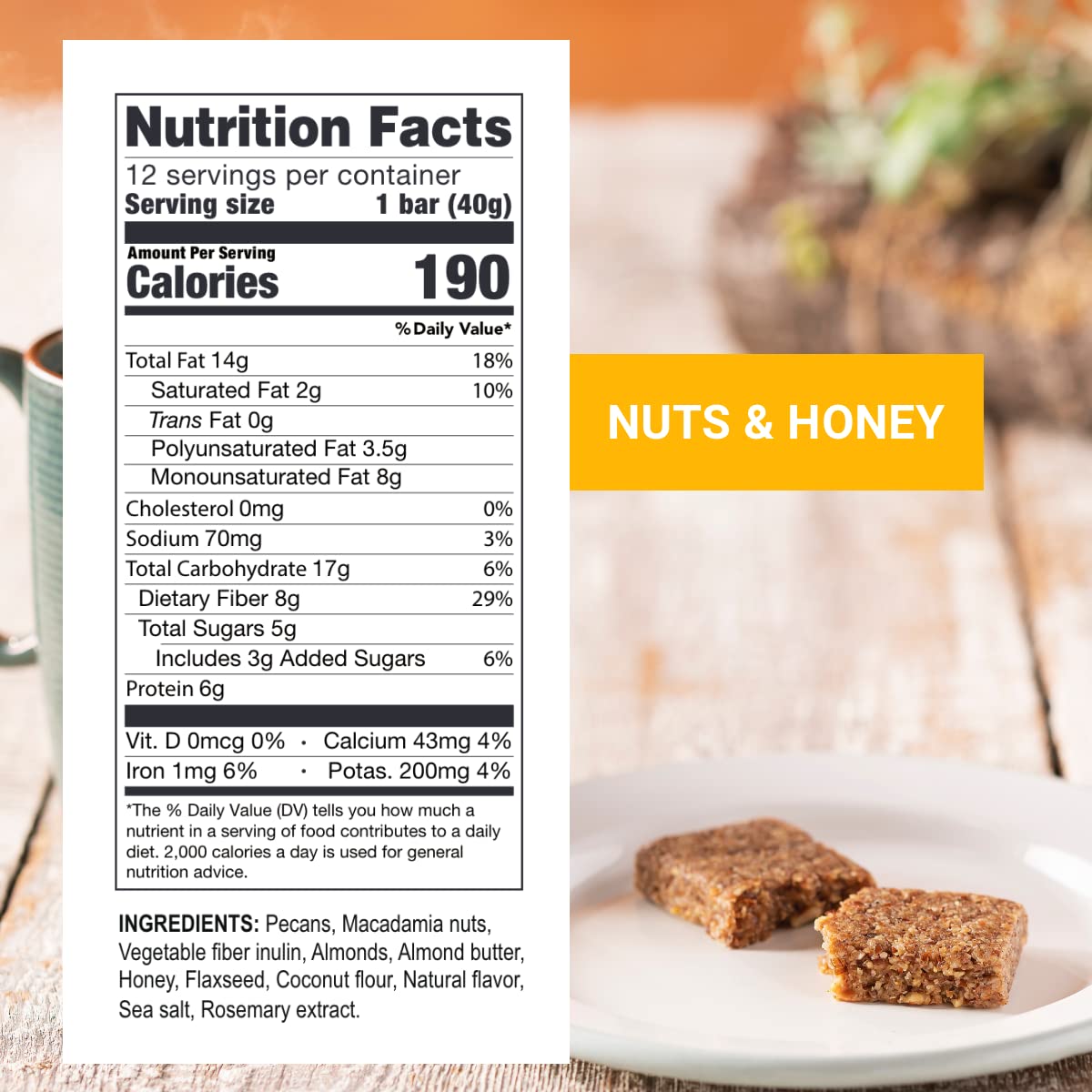 Prolon Fast Bars - Keto, Gluten Free, Dairy Free, Plant Based Protein Snacks for Intermittent Fasting | Variety Pack with Nuts & Honey, Chocolate Chip, Coconut Macadamia Flavors (12 Count) | Perfect for On-the-Go Nutrition, Workout Recovery & Healthy Lifestyle