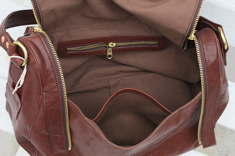 Genuine Italian Leather Shoulder Bag for Women - Handmade Crossbody Purse with Adjustable Strap - Perfect for Work, Travel & Everyday Use