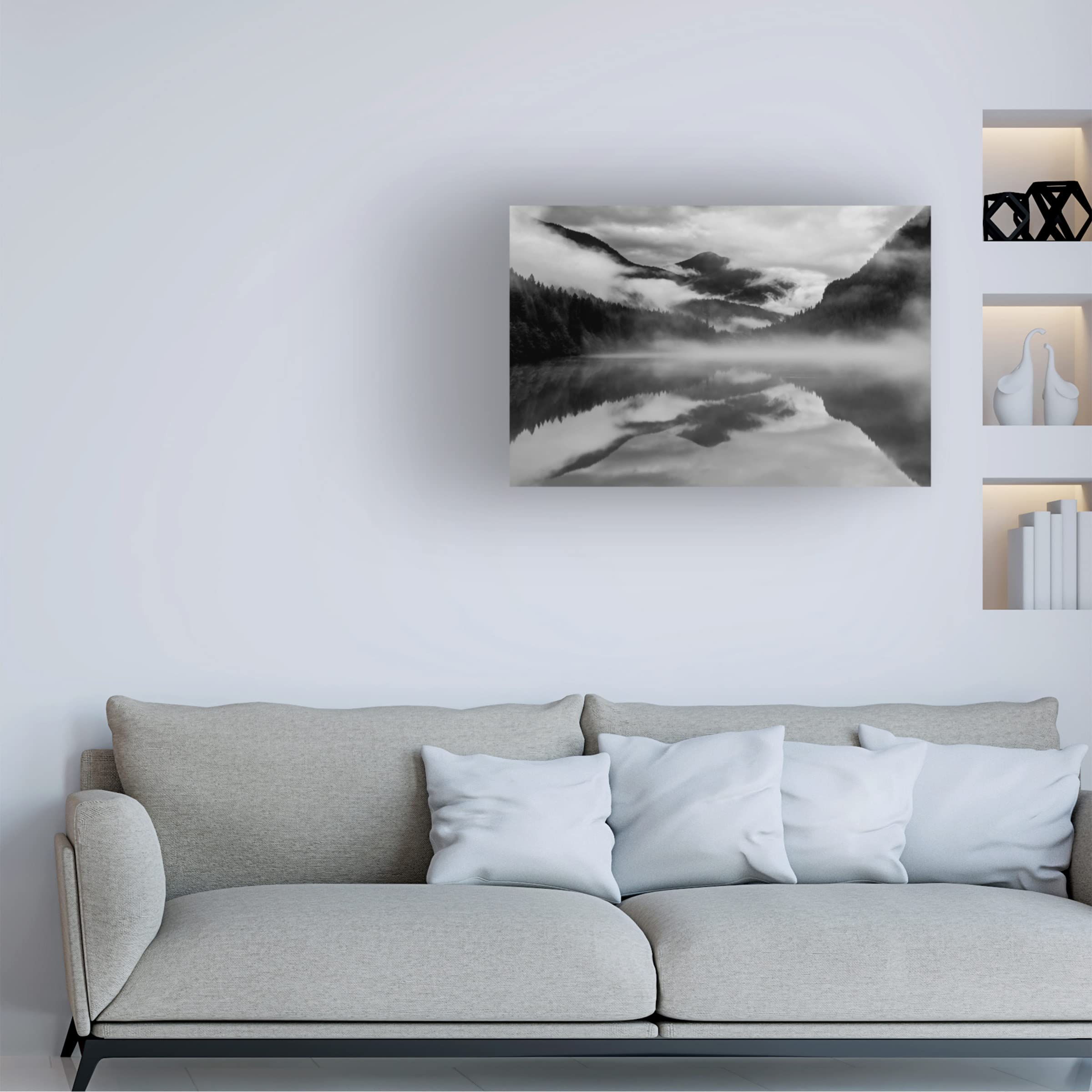 Trademark Fine Art 'Dawn At Diablo Lake' Canvas Wall Art by James K Papp - Stunning Landscape Painting for Living Room, Bedroom & Office Decor