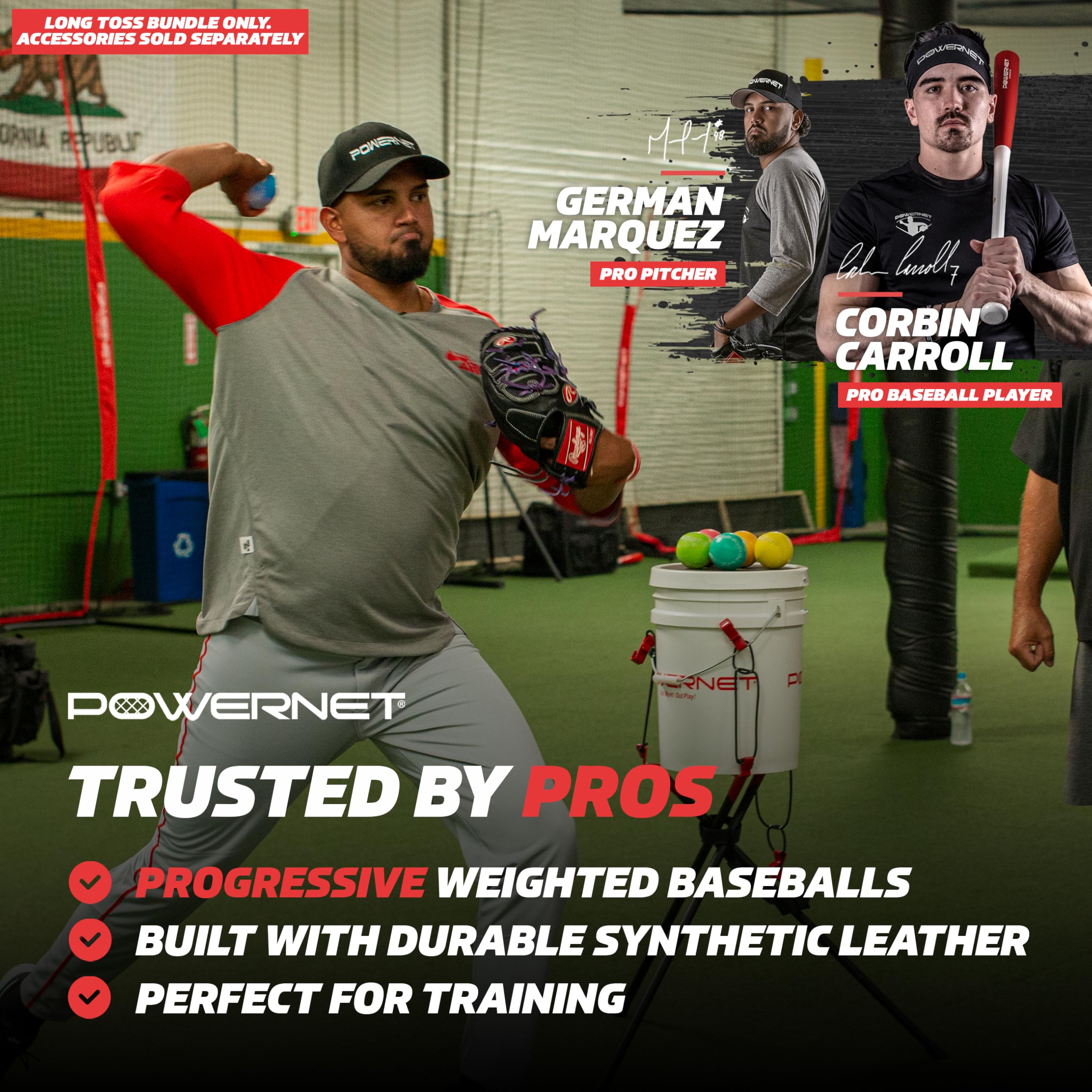 PowerNet Weighted Baseball Bundle - Heavy Training Balls for Pitching, Throwing & Long Toss - Baseball Training Equipment to Build Arm Strength & Improve Command - Perfect for Baseball Players, Coaches & Athletes - Use for Strength Training, Pitching Drills & Core Workouts