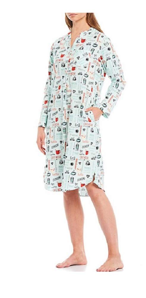 Women's Soft Portuguese Flannel Sleepshirt Nightgown - Cozy Long Sleeve Sleepwear for Relaxing at Home or Lounging