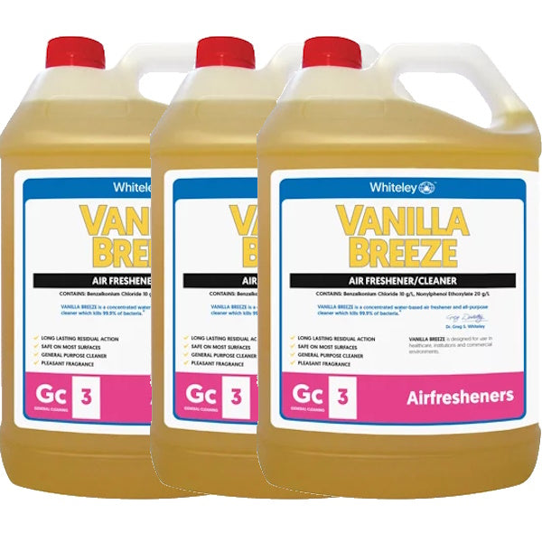 Whiteley Vanilla Breeze Air Freshener & Cleaner - Long-Lasting Home & Car Odor Eliminator for Bathroom, Kitchen, Office & Nursery