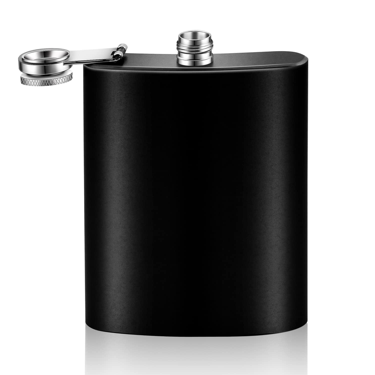 8 oz Stainless Steel Flask with Funnel - Leakproof & Durable Portable Liquor Container for Men & Women - Perfect for Camping, Hiking, Travel & Outdoor Adventures