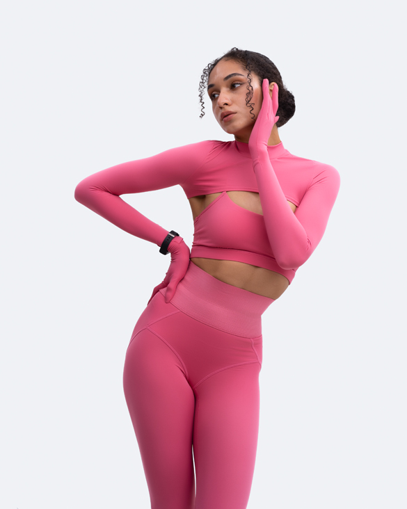 Women's Glove Sleeve Crop Top - Long Sleeve Bodycon Turtleneck Shirt for Workout, Yoga & Fashion | Perfect for Gym, Dance & Streetwear Outfits