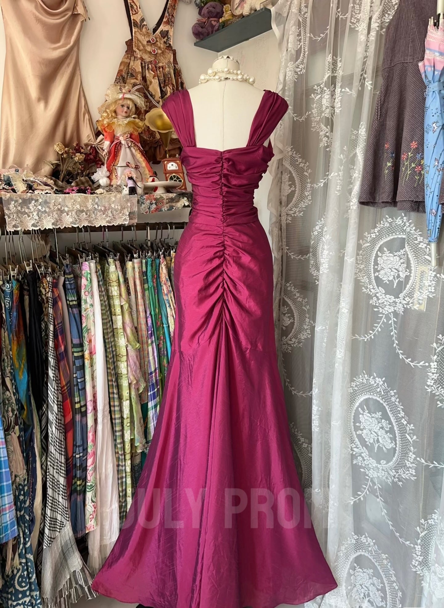 Elegant Fuchsia Mermaid Prom Dress for Women - Long Formal Evening Gown with Sequins J4773 | Perfect for Homecoming, Ball, Wedding & Special Occasions