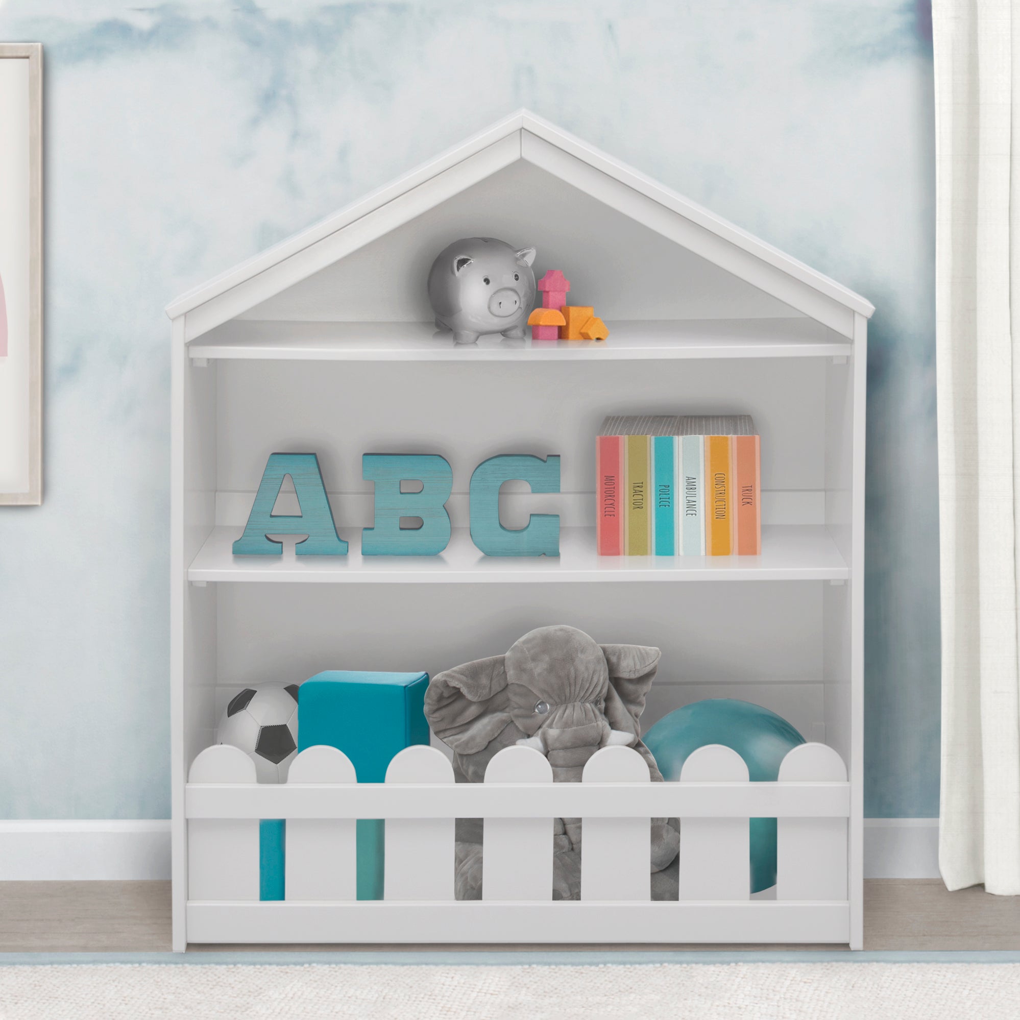 Happy Home Storage Bookcase - 5-Tier Wooden Bookshelf for Living Room, Bedroom & Office - Modern Organizer for Books, Toys & Decor - Perfect for Small Spaces & Home Organization