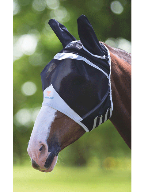 Shires FlyGuard Pro Fine Mesh Deluxe Fly Mask with Ears - Breathable UV Protection Fly Mask for Horses - Perfect for Riding, Training, and Pasture Use
