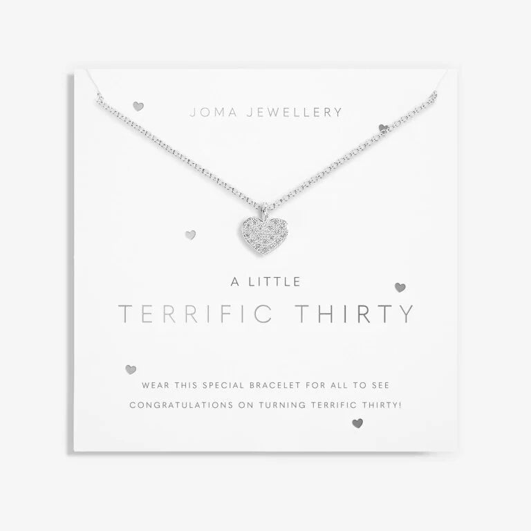 Joma Jewellery Necklace - A Little Terrific Thirty | Elegant 30th Birthday Gift for Women | Perfect for Anniversaries, Milestone Celebrations & Special Occasions