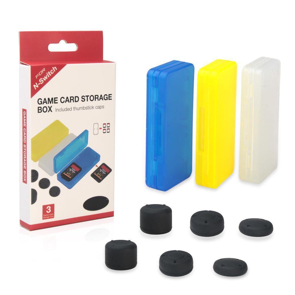 Durable Nintendo Switch Game Card Holder & Thumb Grip Caps Set - Protective Storage Case for Switch Games & Joy-Con Accessories - Perfect for Travel, Gaming Parties & Organizing Your Switch Collection