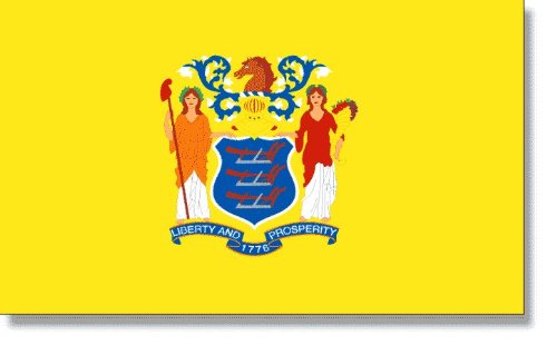 5x8 Feet New Jersey 2-Ply Polyester State Flag - Durable Outdoor & Indoor Display for Homes, Schools, Government Buildings