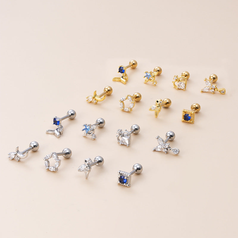 16G Conch Earrings - Surgical Steel Barbell Stud Body Jewelry | HSPJ884 | Perfect for Cartilage Piercing & Alternative Fashion Style