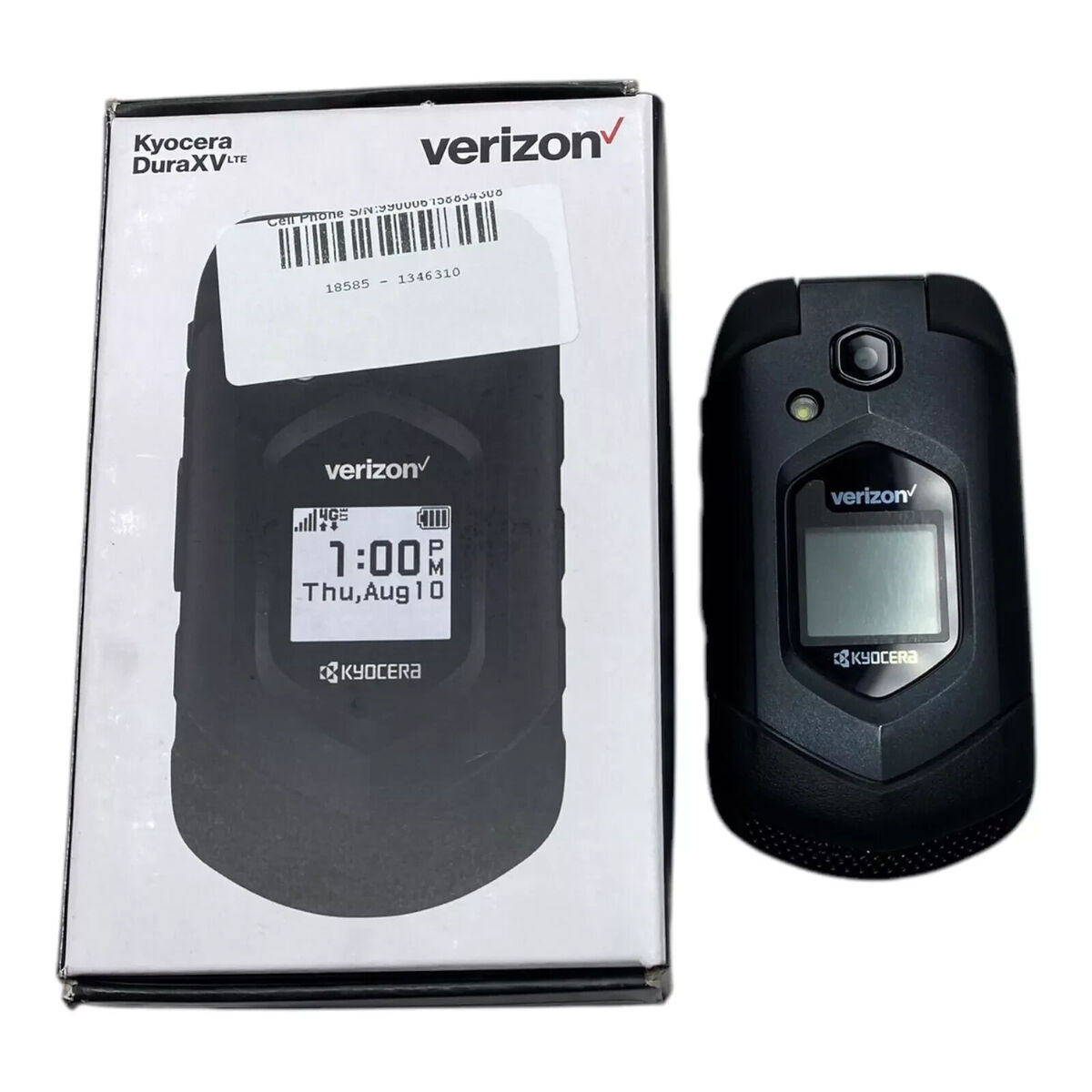 Kyocera DuraXV E4610 LTE Rugged Flip Phone - Verizon Unlocked, Waterproof & Durable - Perfect for Construction, Outdoor Work & Emergency Use