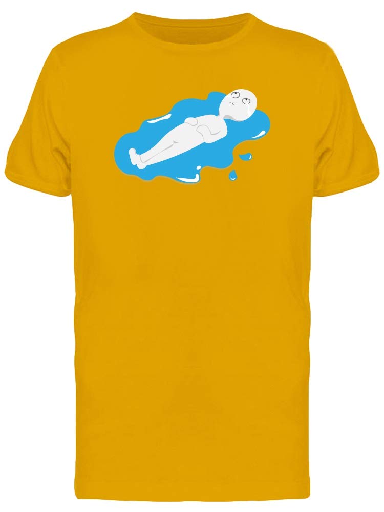 Sad Man On Floor Crying T-Shirt for Men | Funny Graphic Tee | Casual Wear & Gift Idea for Humor Lovers