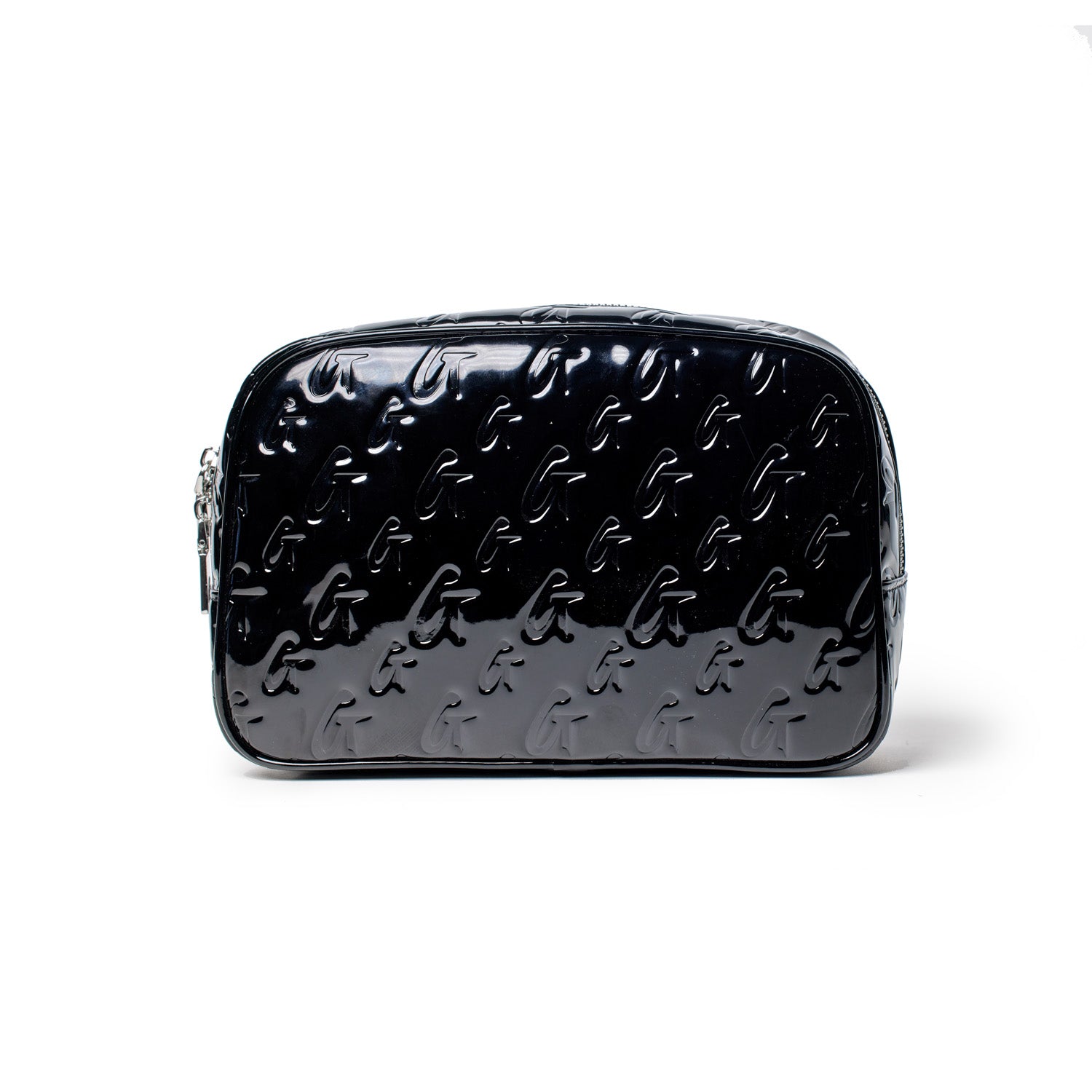 Small Monogram Toiletry Bag - Mirror Black | Travel Cosmetic Organizer for Women & Men | Perfect for Gym, Vacation & Daily Essentials