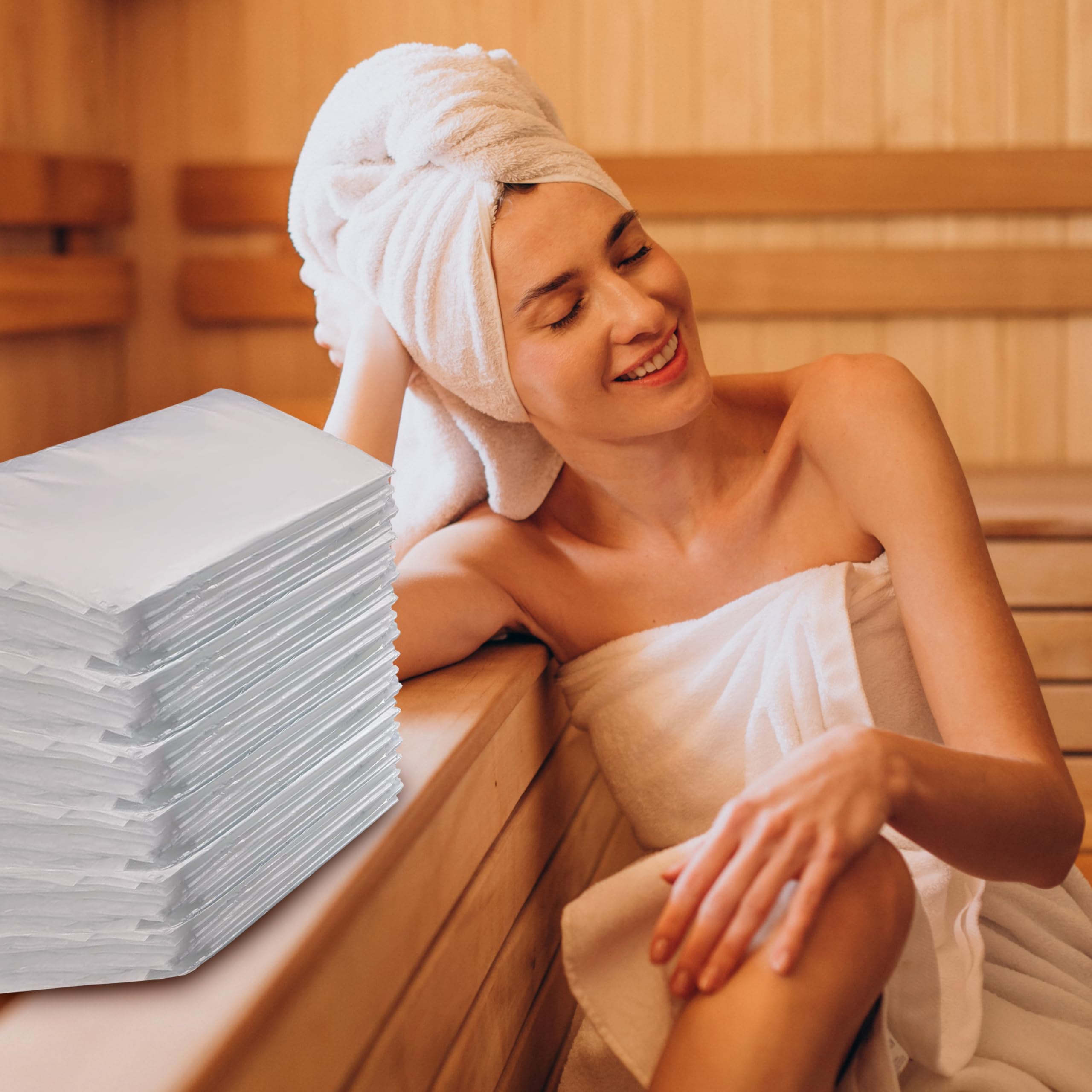 50 Pcs Disposable Plastic Sheeting for Body Wrap & Sauna Bag, 83x47 Inches - Sauna Blanket Liners for Detox, Weight Loss & Spa Treatments