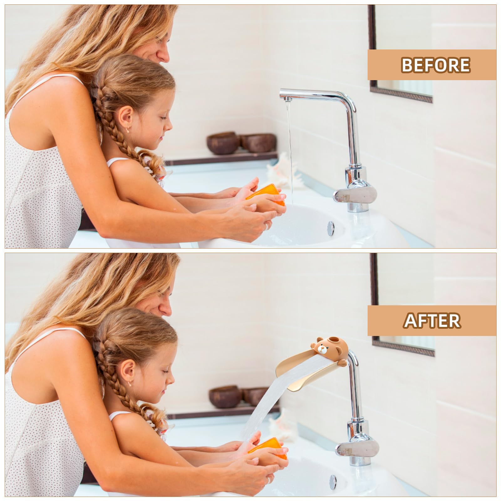 Kids Faucet Extender - Easy Install Sink Faucet Extender for Hand Washing | Perfect for Bathroom & Kitchen Sinks | Helps Children Reach Water Easily & Wash Hands Independently
