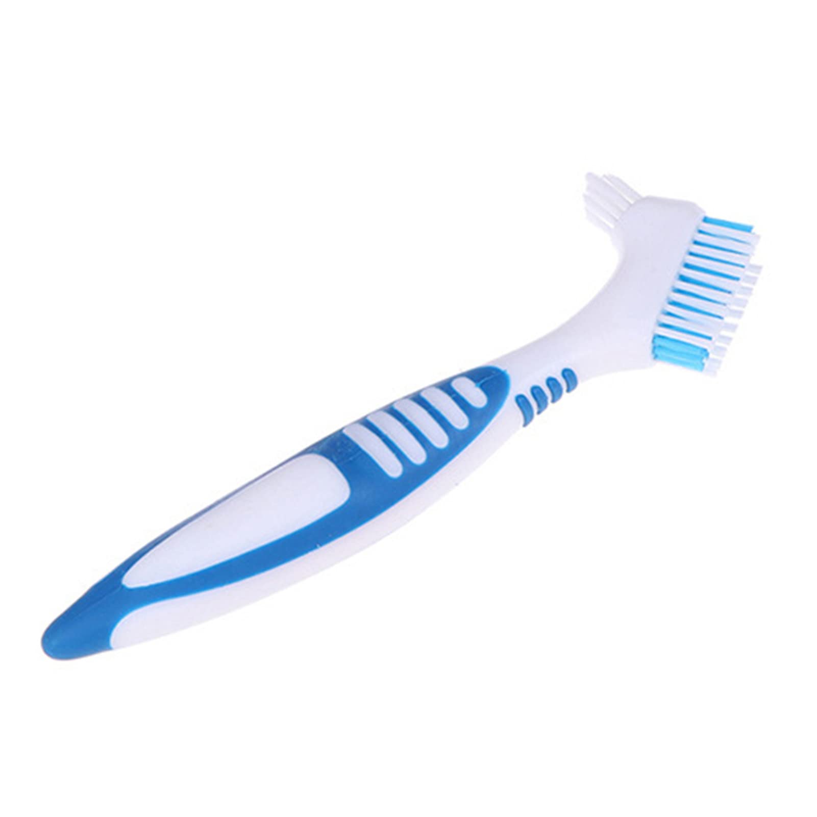 Porfeet Double-Sided Denture Toothbrush with Ergonomic Handle & Multi-Layered Bristles - False Teeth Cleaning Brush for Denture Care at Home - Perfect for Travel, Daily Oral Hygiene & Denture Maintenance