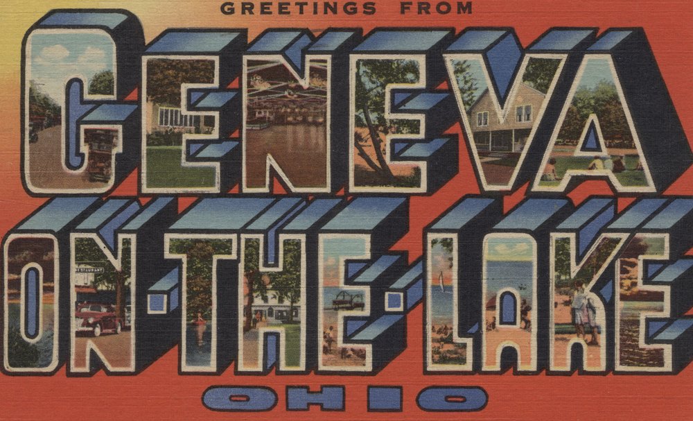 Greetings from Geneva-on-the-Lake, Ohio - Vintage Style 12x18 Wall Art Poster for Home & Office Decor - Perfect for Living Room, Bedroom, or Gift Idea