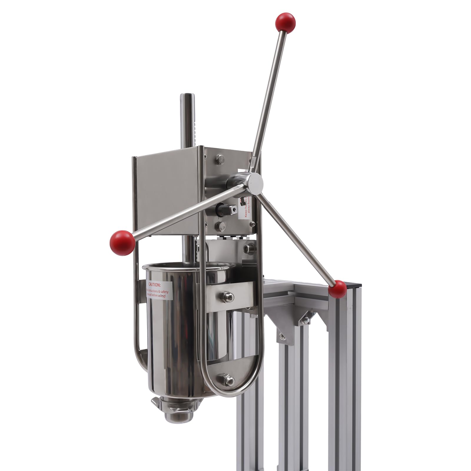 Commercial Churro Maker Machine - 3L Stainless Steel Vertical Donut Maker with Hand Crank & 5 Nozzles - Perfect for Home, Restaurants, Bakeries & Cafes - Make Delicious Churros, Donuts & Desserts for Parties, Events & Street Food Business