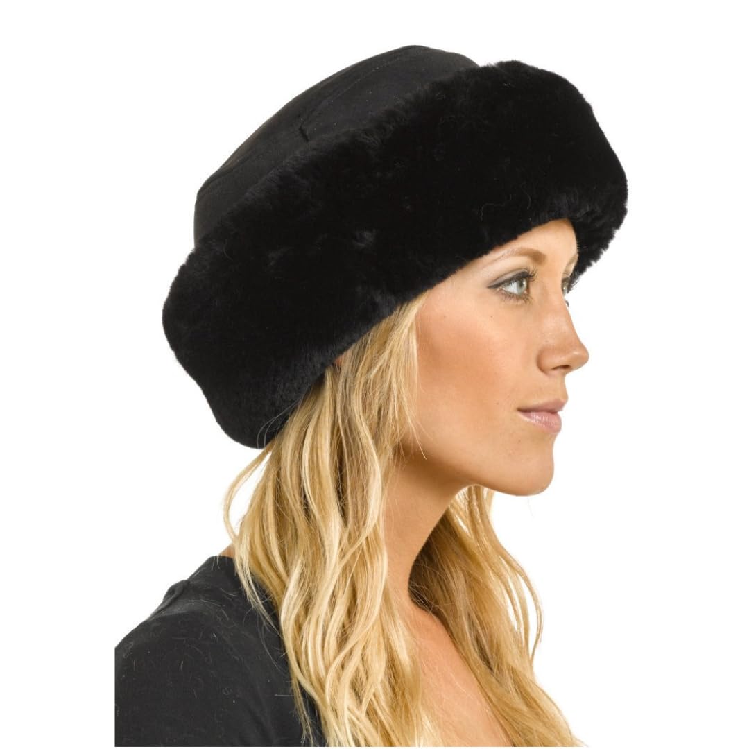 Premium Kelowna Shearling Sheepskin Hat for Men & Women - Cozy Winter Beanie for Cold Weather, Outdoor Activities & Fashion Accessory