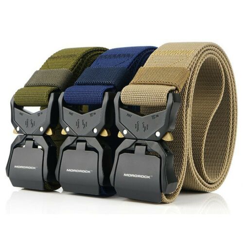 Military Tactical Belt for Men - Heavy Duty Nylon Web Belt with Quick Release Metal Alloy Buckle - Perfect for Outdoor, Hiking, Camping & Tactical Gear