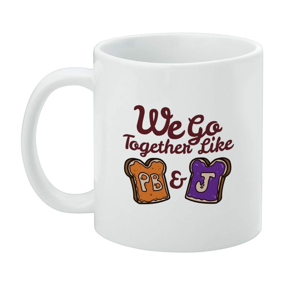PB&J Best Friends Ceramic Coffee Mug - 11oz White Novelty Gift for Coffee, Tea & Hot Drinks - Perfect for Office, Home & Gifts