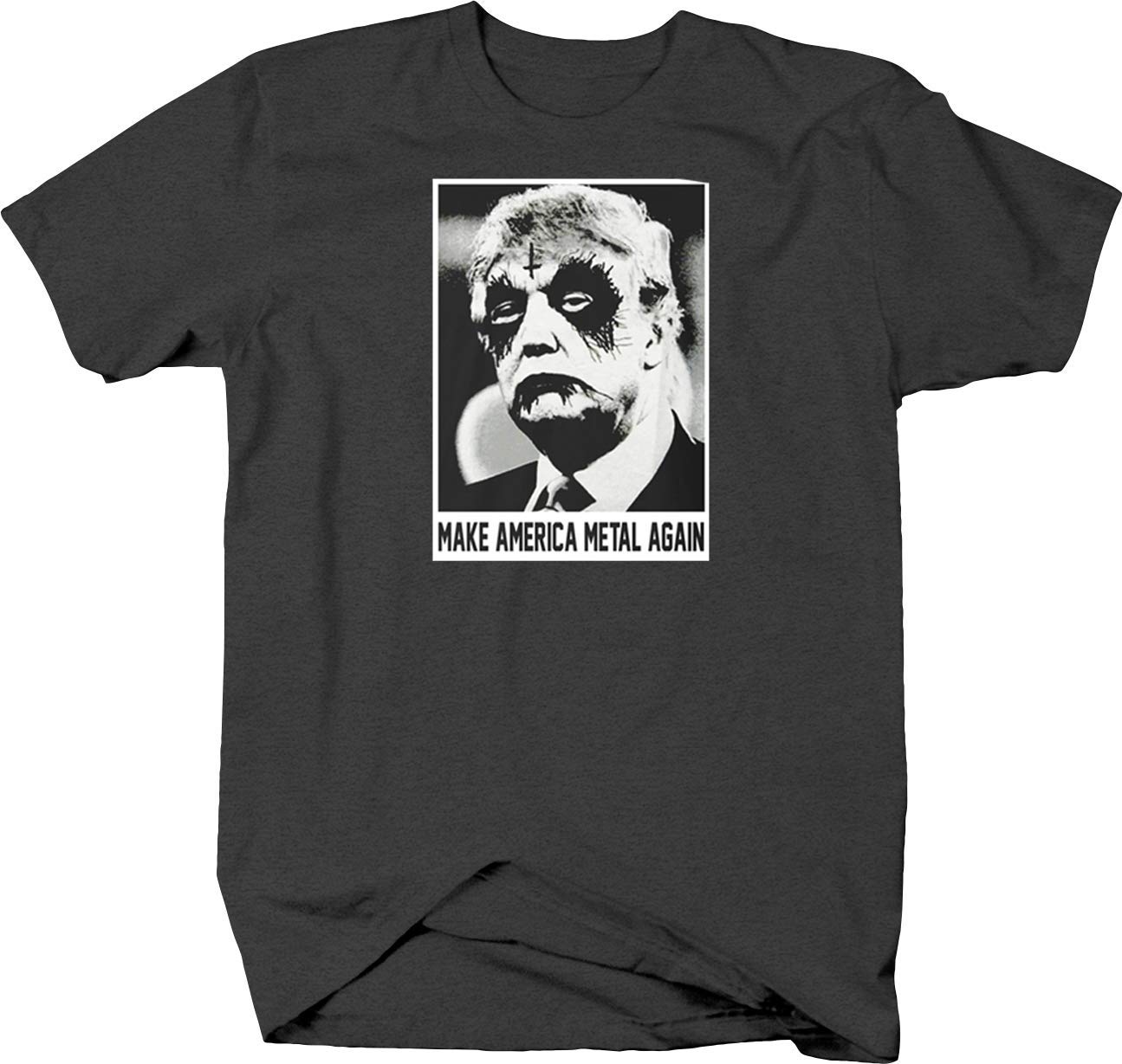 Make America Metal Again Trump T-Shirt for Men - Patriotic Political Graphic Tee - Dark Gray Cotton Shirt - Great for Campaign Rallies, Conservative Events & 4th of July Celebrations