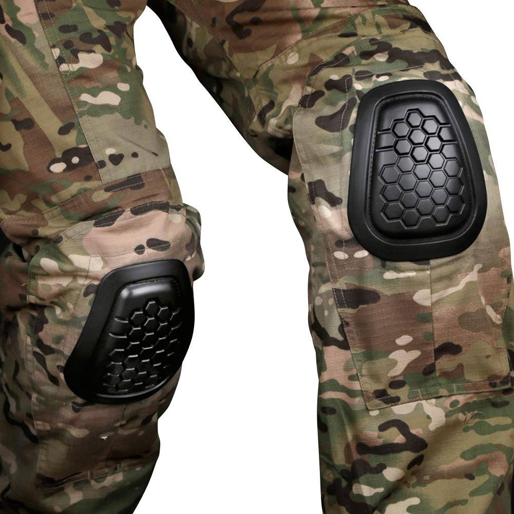 Tactical Knee and Elbow Pads Set - Military Grade G2 G3 G4 Protective Gear for Combat Uniforms | Ideal for Airsoft, Paintball, Tactical Training & Outdoor Sports