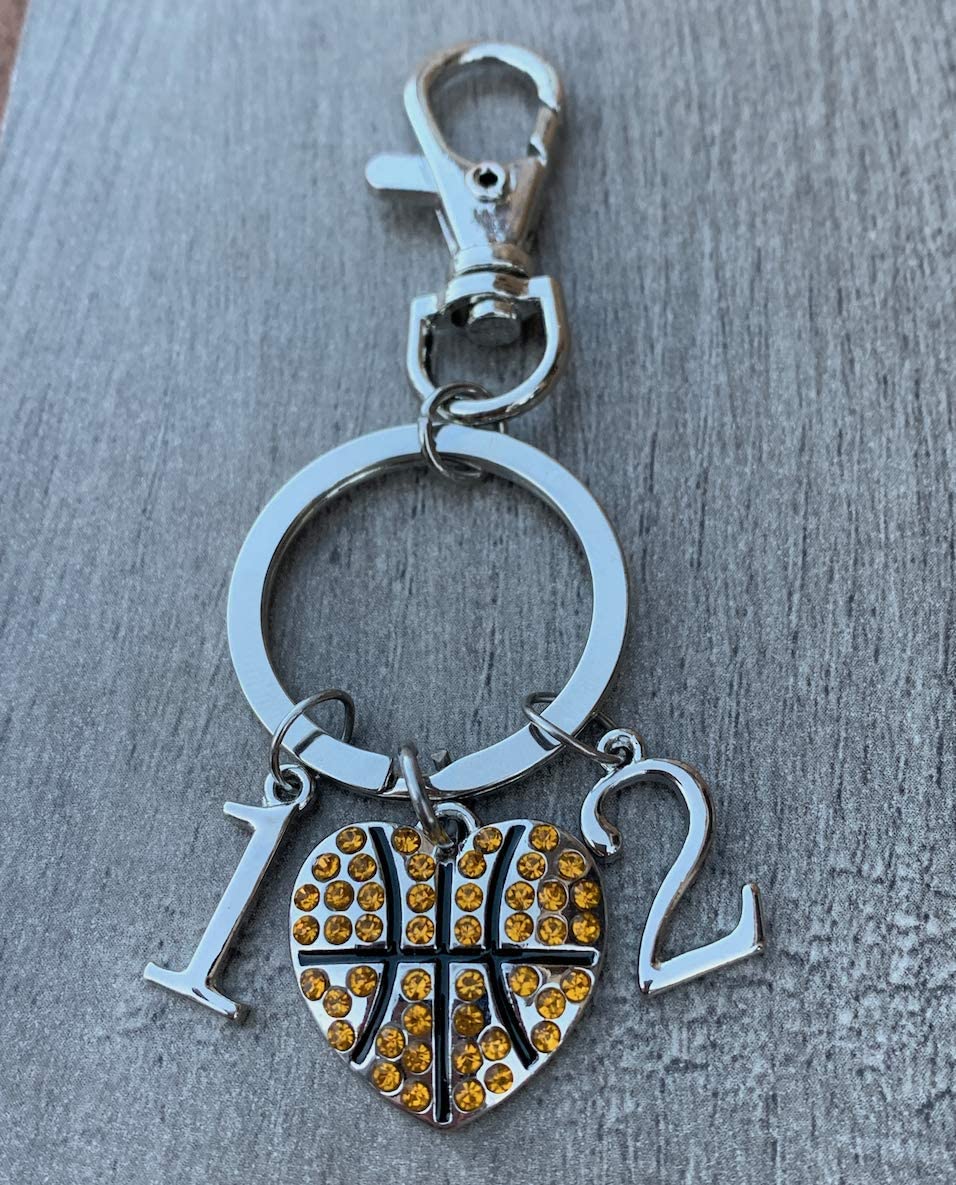 Custom Basketball Keychain with Zipper Pull & Number Charm - Personalized Basketball Jewelry Gift for Women, Girls, Players & Teams - Perfect for Game Days, Team Gifts & Sports Enthusiasts