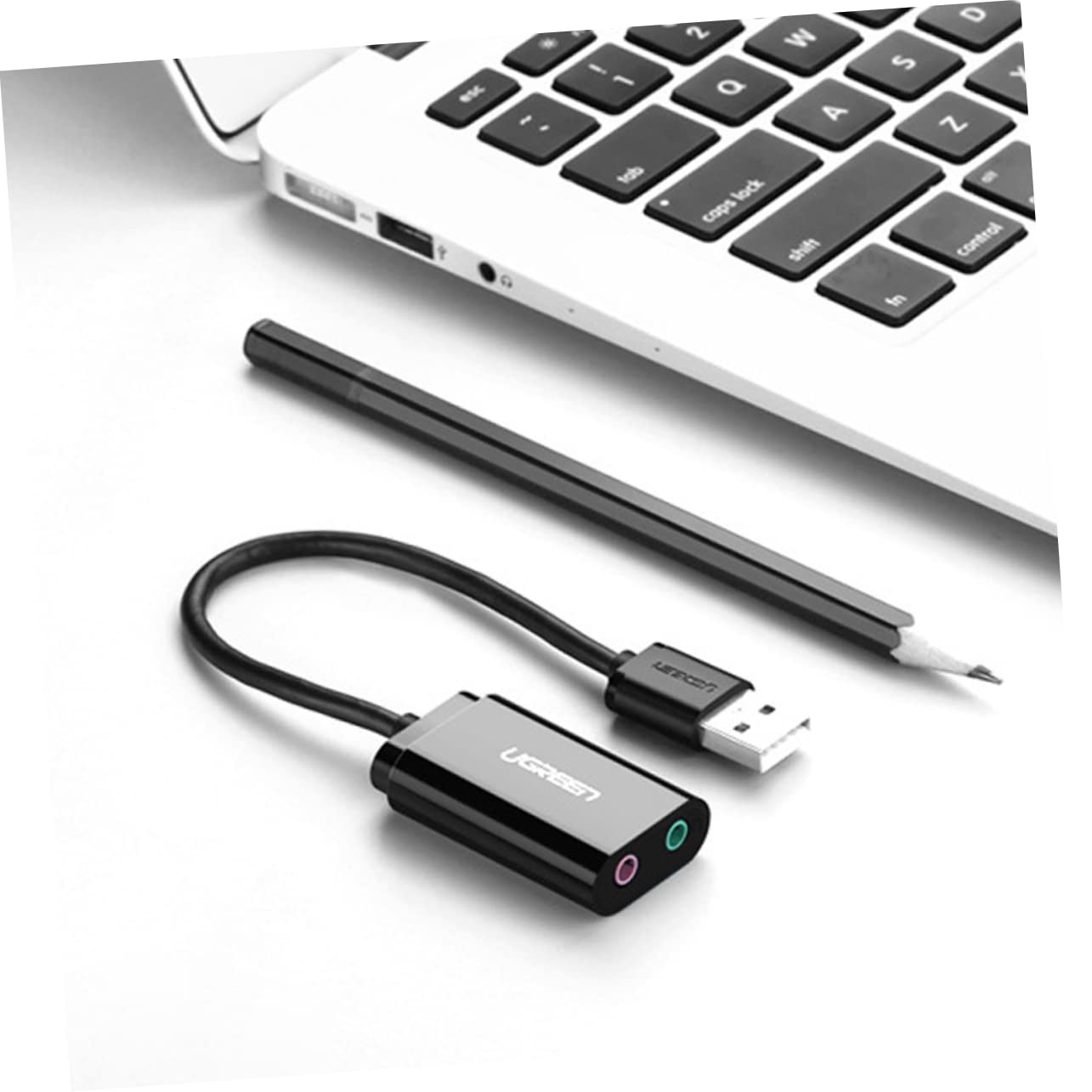 Jojofuny USB 2.0 External Sound Card - Stereo Audio Adapter with Wired Microphone Support for PC/Laptop - Perfect for Gaming, Streaming, and Online Meetings