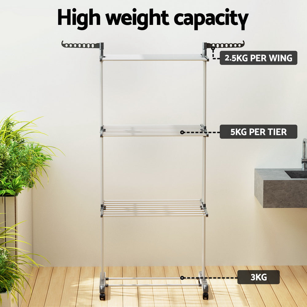 Foldable 173cm Clothes Drying Rack - Space-Saving Laundry Hanger for Indoor & Outdoor Use - Perfect for Apartments, Dorms, and Small Spaces