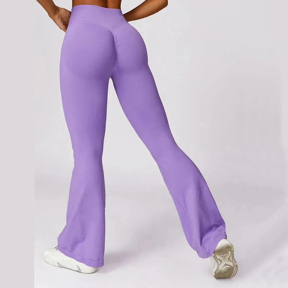 **Flare Leggings for Women - High Waist Seamless Yoga Pants, Wide Leg Gym Workout & Dance Trousers - Perfect for Yoga, Fitness, and Casual Wear**