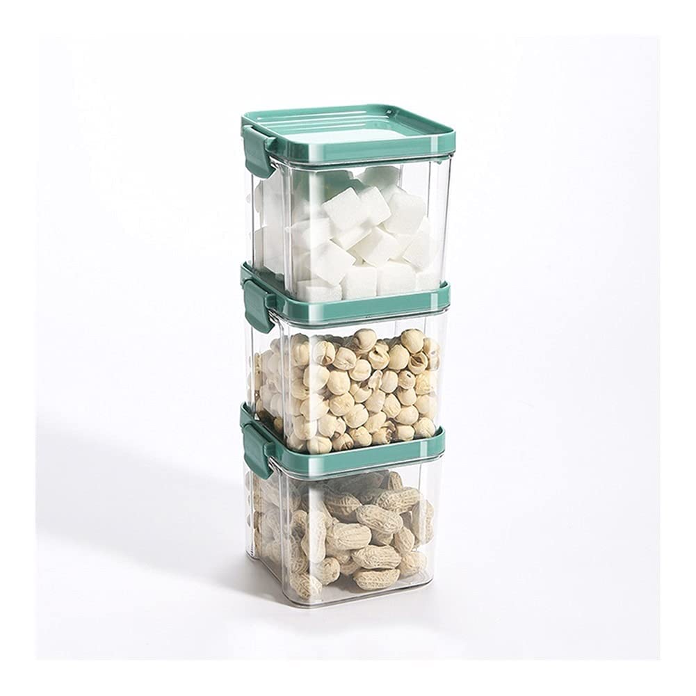 **3-Piece Airtight Food Storage Containers with Locking Lids - Stackable Kitchen Canisters for Flour, Sugar, Rice & Tea - 460ml & 700ml Sets (Ideal for Pantry, Countertop & Baking Organization)**