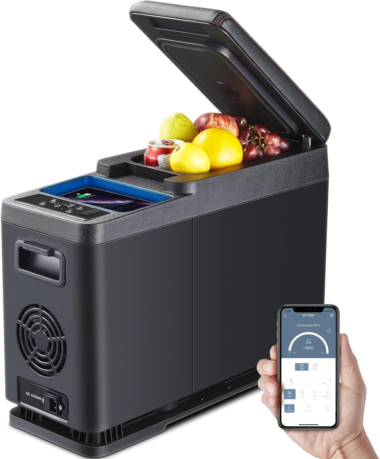 12V Small Car Refrigerator - 9 Quart Portable Mini Fridge for Camping, Trucks & Vehicles | WiFi APP Control (5°F-68°F) | 12/24V DC Electric Cooler for Road Trips, Boats, Vans & SUVs | Perfect for Travel, Picnics & Outdoor Adventures