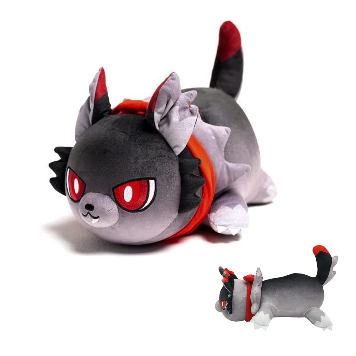 HRZZEOKV Mee Meows Wolf Cat Plush Toy - Cute Anime Cartoon Stuffed Animal, Soft Plush Pillow Gift for Kids & Anime Fans | Perfect for Cuddling, Room Decor, and Birthday Presents