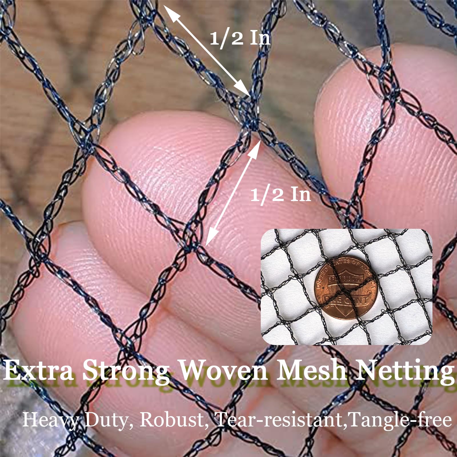 Heavy Duty 7.5x100 Ft Garden Netting - 1/2 Inch Mesh Bird Net for Plants, Fruit Trees & Vegetables | Extra Strong Woven Protection Against Birds, Deer & Poultry | Ideal for Chicken Coops, Orchards & Backyard Gardens
