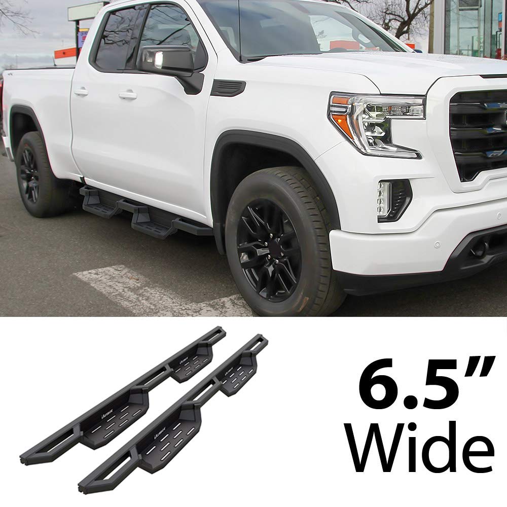 HD Ridez Pocket Drop Steps Armor Compatible with Chevy Silverado & GMC Sierra 1500 2019-2025, 2500/3500 2020-2025 - Heavy Duty Running Boards for Extended Cab Trucks - Off-Road Protection & Easy Entry