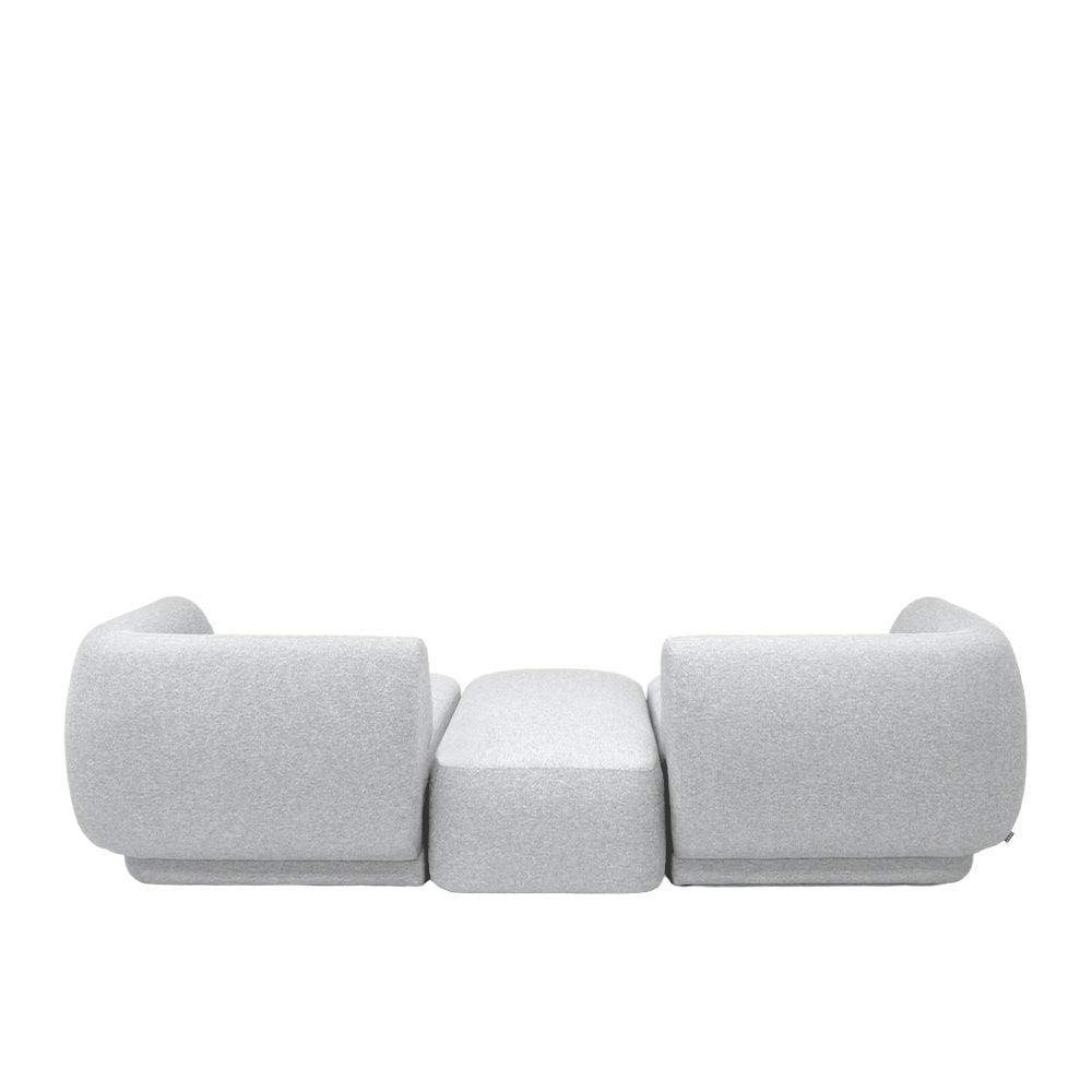 Pebble 4-Seater Sectional Sofa with Ottoman | EcoClean Fabric | Modern Living Room Furniture | Perfect for Small Spaces & Family Gatherings