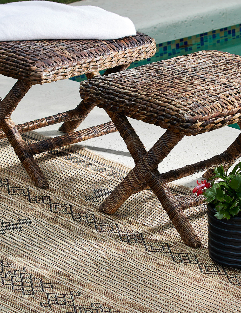 Premium Ember Indoor/Outdoor Rug - Waterproof, Fade-Resistant, Non-Slip Backing - Perfect for Patio, Deck, Living Room & Bedroom Decor