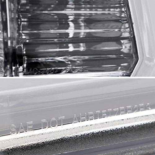 Clear Lens Chrome Bezel LED Light Bar Projector Headlights Compatible with RAM 1500 (2009-2018) & RAM 2500/3500 (2010-2018) - DRL Daytime Running Lights for Enhanced Visibility & Style