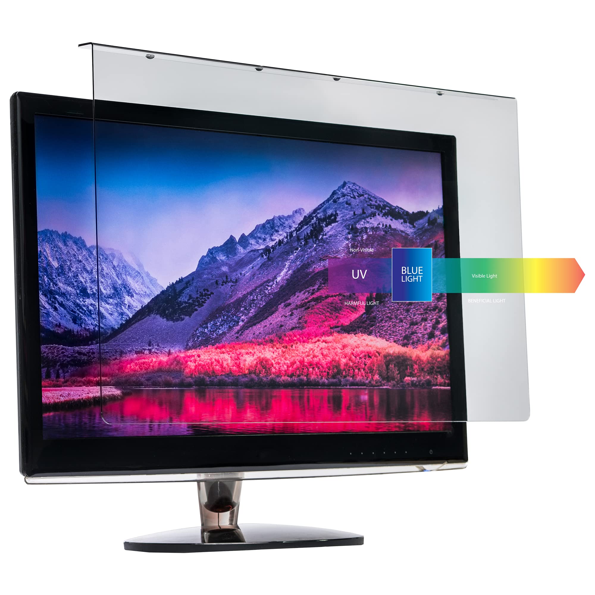 VizoBlueStop 19-20 Inch Anti-Blue Light Screen Protector for Computer Monitor - Blocks Harmful Blue Light 380-495nm - Fits LCD, TV, PC & Mac Monitors (17.3 x 10.8 Inch) - Reduce Eye Strain for Work & Gaming
