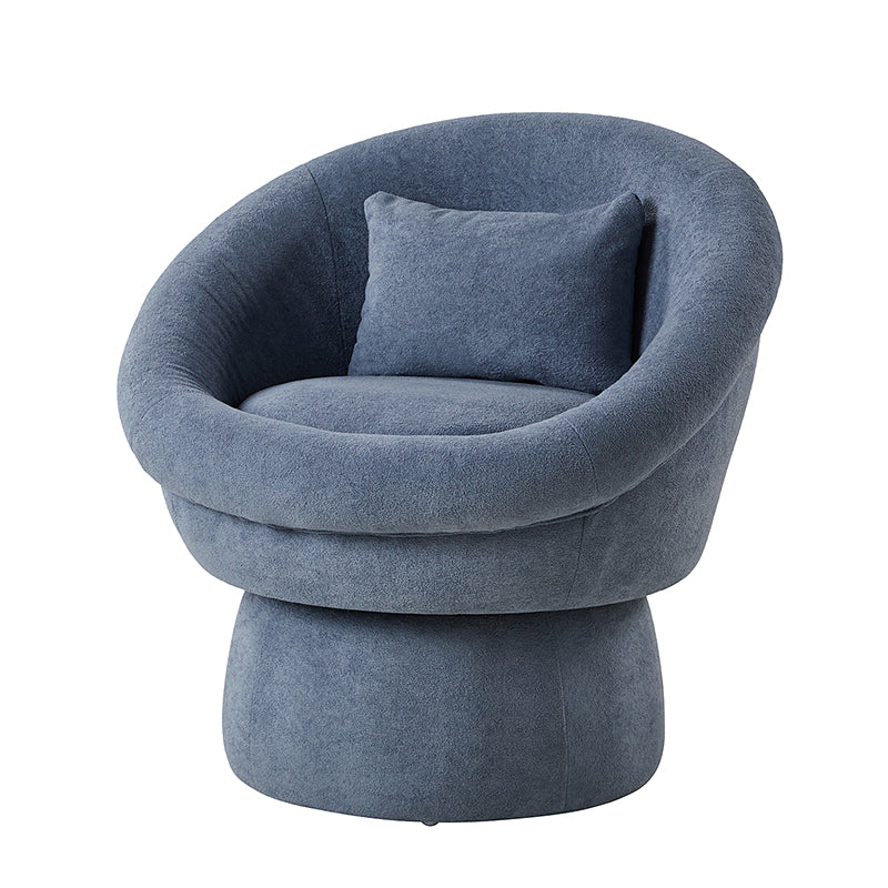 Modern Lamb Wool Swivel Barrel Chair - Cozy Accent Seat for Living Room, Office or Reading Nook - Soft Rotating Lounge Chair with Ergonomic Support