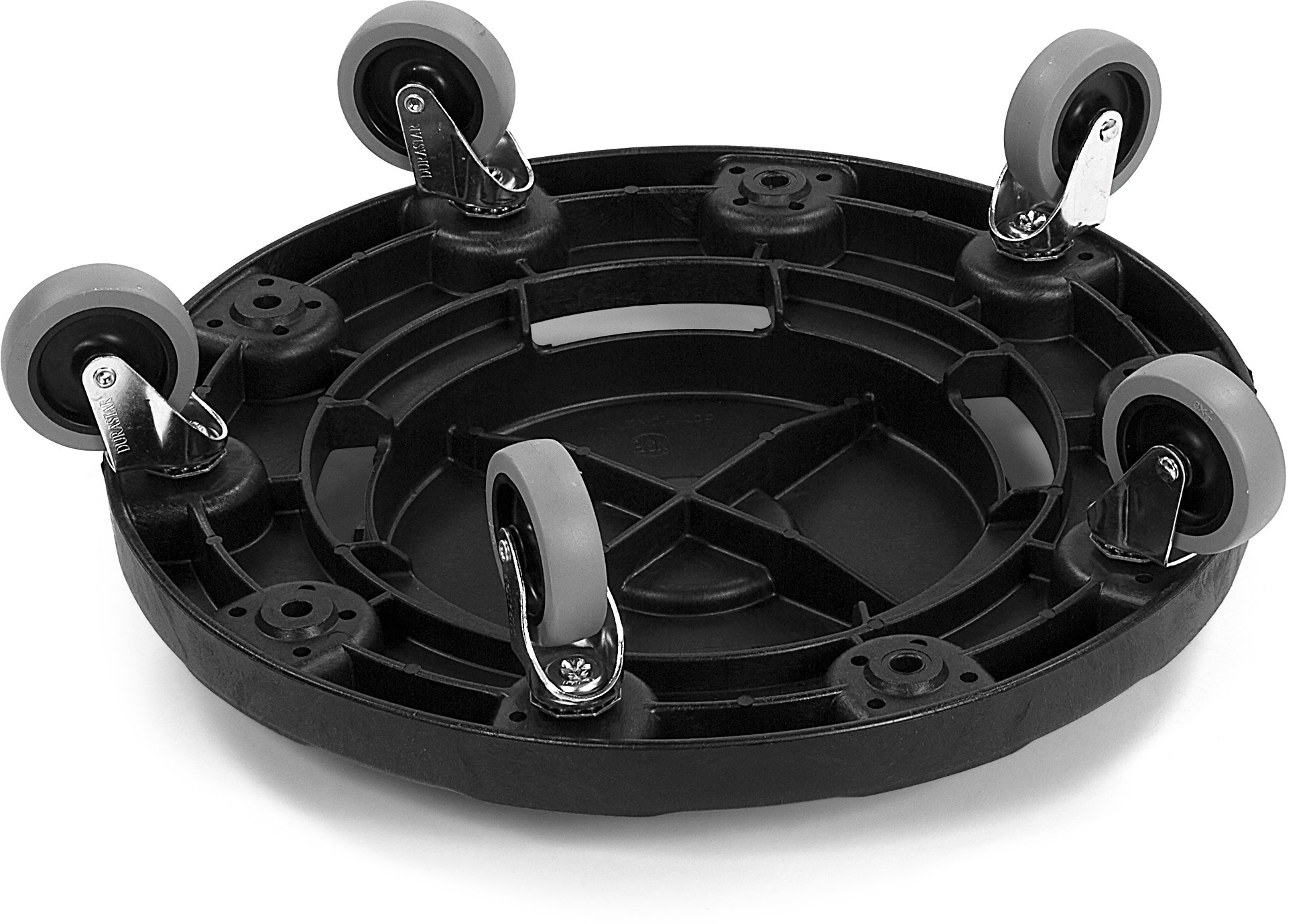 SPARTA Bronco Trash Can Dolly with Twist-Lock Mechanism - Heavy Duty Polypropylene Utility Cart for 17.88 x 17.88 Inch Bronco Trash Bins (Black) - Perfect for Garage, Kitchen, Office & Outdoor Waste Management