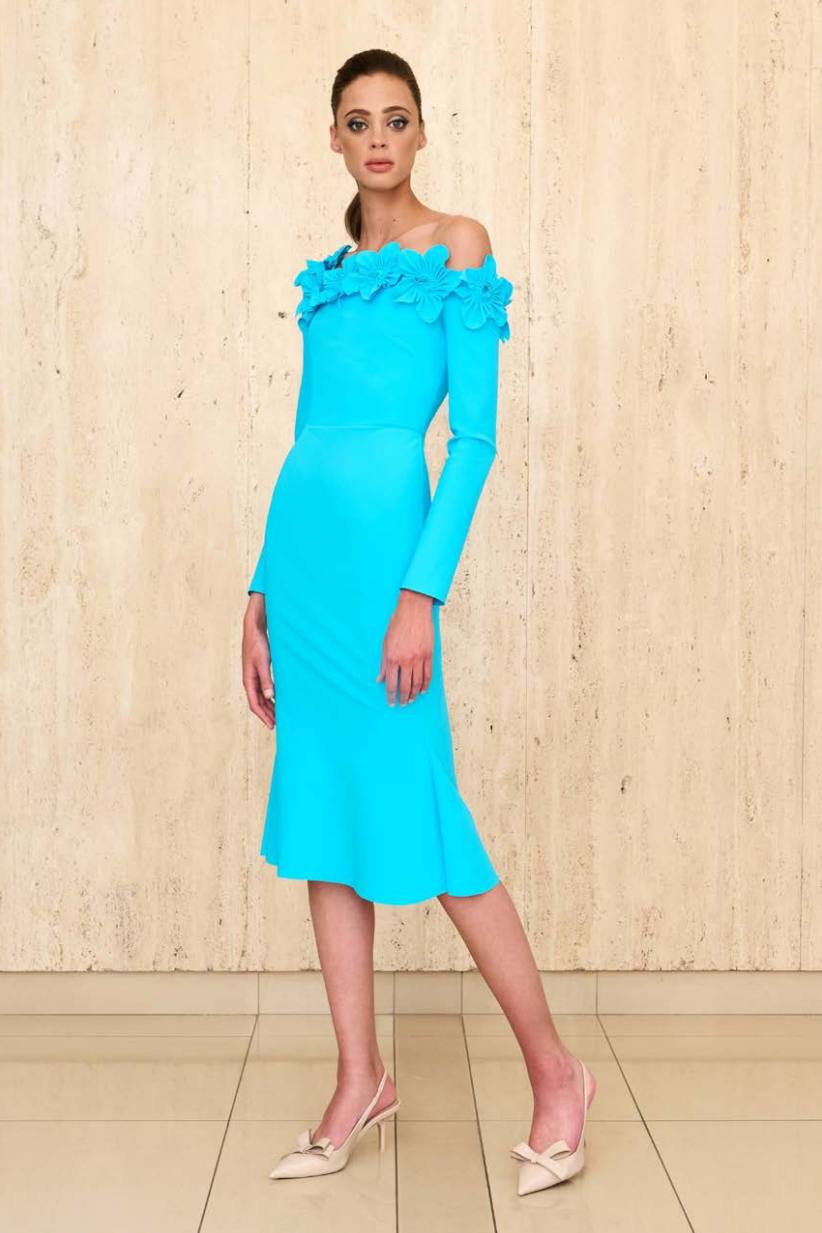 Greta Constantine Sabetta Asymmetrical Neckline Fitted Dress - Elegant Women's Bodycon Cocktail Dress for Evening Parties & Special Occasions
