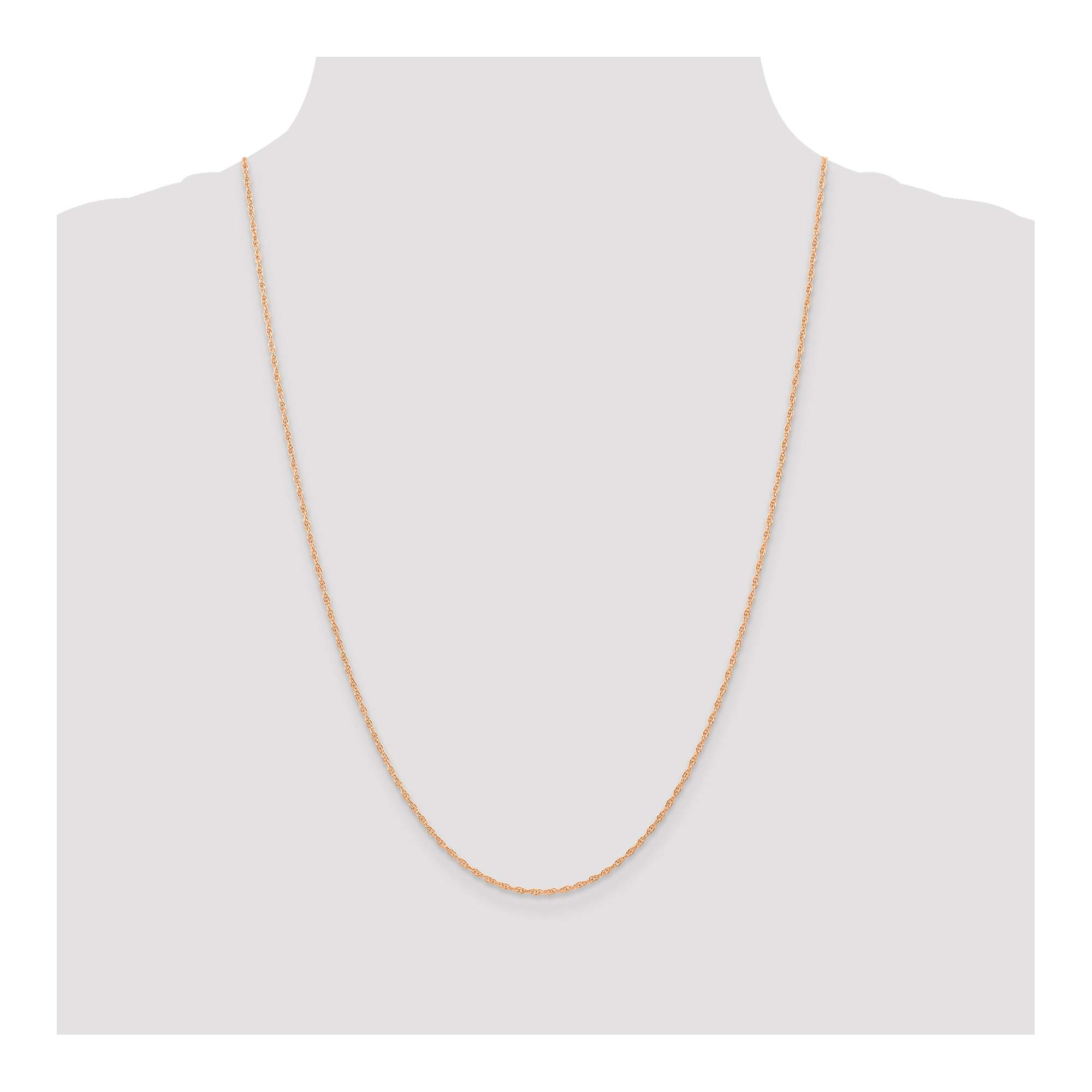 14K Rose Gold 1.15mm Cable Rope Chain Necklace - 18 Inch Dainty Jewelry for Women - Perfect for Layering, Gifts & Everyday Wear